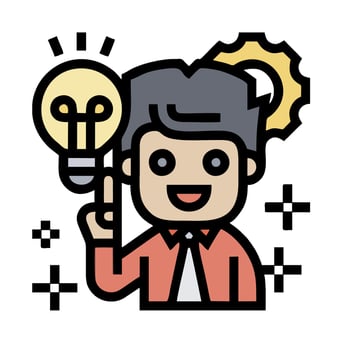 A man with a light bulb on his head vector
