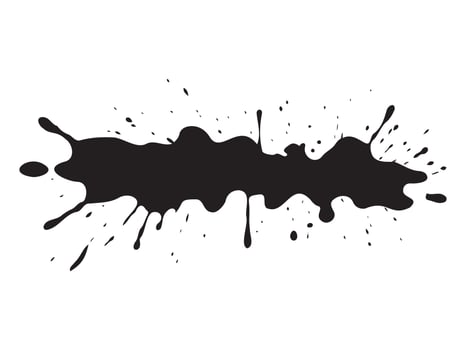 Black ink splatter isolated on a white background. Concept of abstract art, paint splash, creative design, grunge element vector