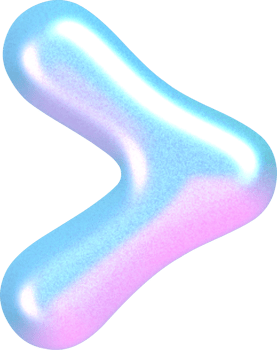 3D Holographic liquid Y2k Chrome bubble Greater-than sign png