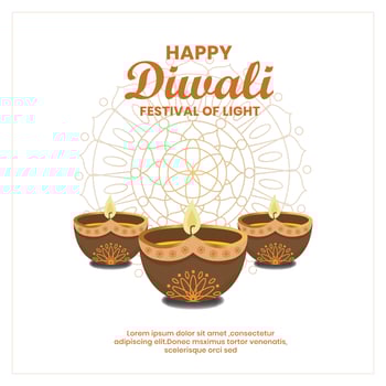 Traditional diwali festival social media post. illustration vector