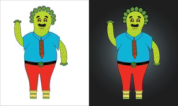 Cactus cartoon, Uncle cartoon. vector