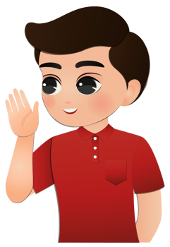 Cheerful Young man greeting wear red shirt with Waving Hand and saying hi or goodbye png