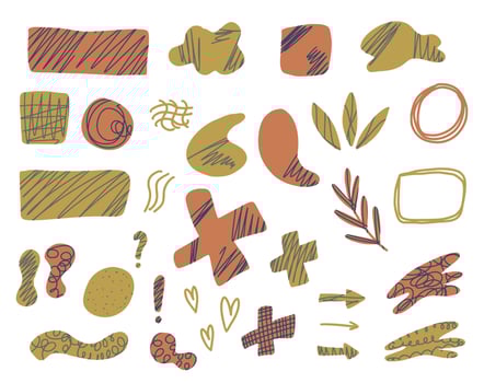 Set of collage design elements. collection. vector