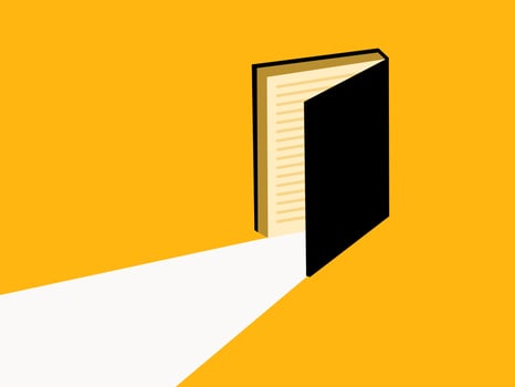 Inspiration. open big book. vector