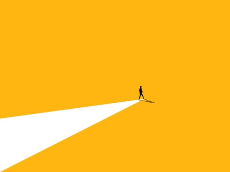 Inspiration. businessman on the path to business opportunities vector