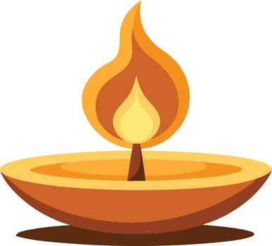 An oil lamp symbolizing warmth, light, and traditional celebrations vector