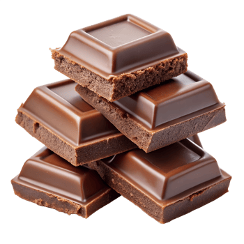 chocolate pieces isolated on a transparent background png