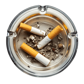 top view, Ashtray isolated on a transparent background png