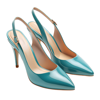 3d rendering style of Slingback heels, isometric, isolated on transparent background png