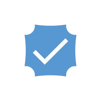 Verified blue icon isolated on white. illustration vector