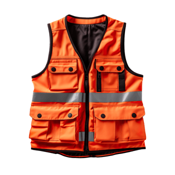 Orange safety vest isolated on transparent background png