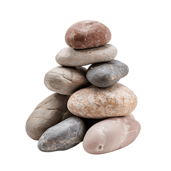 Pile of rock stones isolated on transparent background png