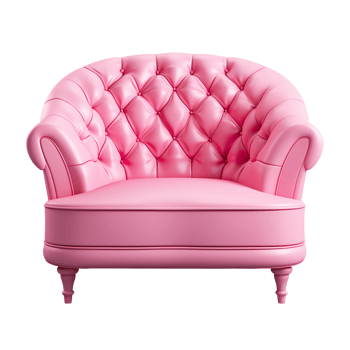 pink sofa chair isolated on transparent background png
