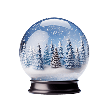snow globe with snow isolated on transparent background png