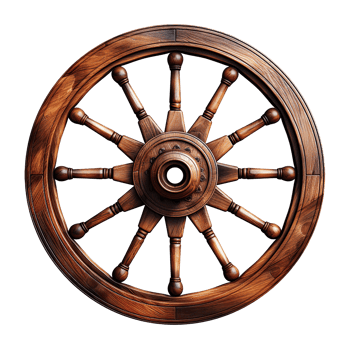 wooden wheel isolated on transparent background png