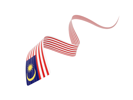 Malaysia flag Ribbon wavy abstract. 3d illustration png