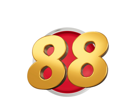 Gold Number 88 Gold Number Eighty Eight On Rounded Red Icon, 3d illustration png