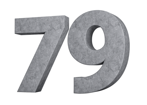 3d Concrete Number Seventy nine 79 Digit Made Of Grey Concrete Stone 3d Illustration png