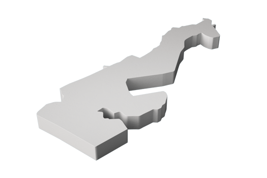 Monaco 3D map Geography Cartography and topology Black surface 3D illustration png