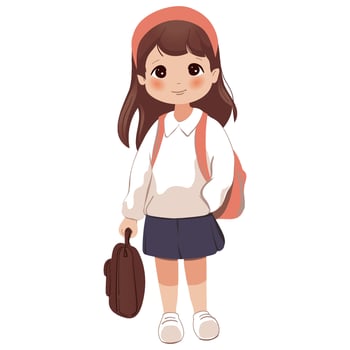Cute little girl with school backpack vector