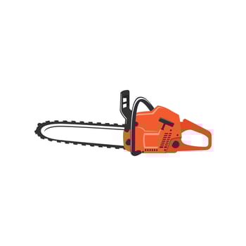 Professional chainsaw concept design template vector