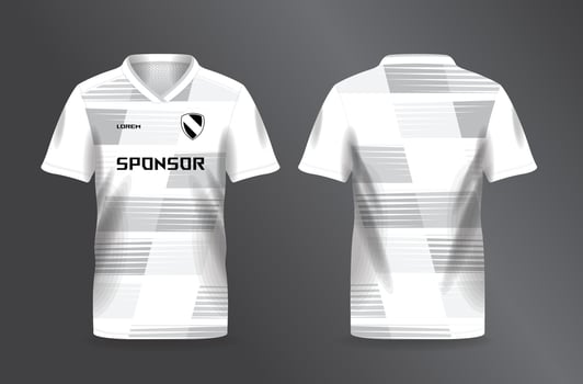 white sport jersey for football and soccer background pattern design vector