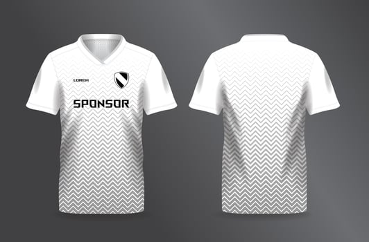 football and soccer white shirt for jersey template vector
