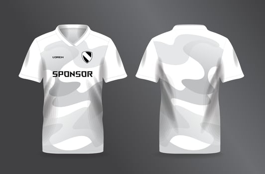 white sport jersey shirt template vector
