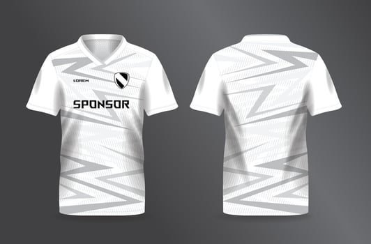 white sport jersey for football and soccer shirt template vector