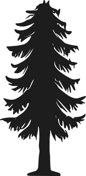 Minimalist Tree Silhouette for Nature Themes vector