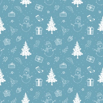 Winter holiday seamless pattern for Christmas or New Year decorative vector