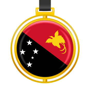 Badge with the colors of the Papua New Guinea flag png