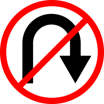 prohibition sign no left u turn allowed png