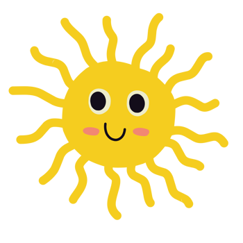 cartoon sun with eyes and smile png