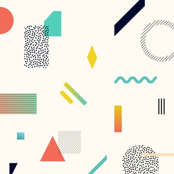Flat dynamic background design. Colorful geometric on white background. vector