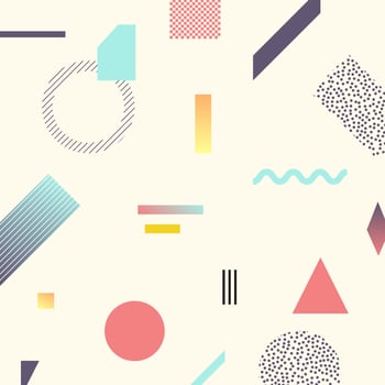 Flat minimal background design. Colorful geometric on white background. vector