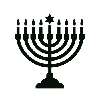 a menorah with nine candle holders cutouts png