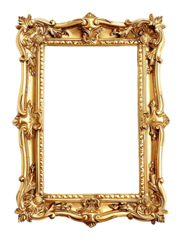 Vintage Golden Frame for Photos and Art png
