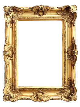 Gilded Antique Photo Frame on Transparent Background png