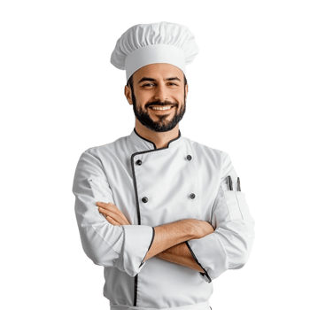 Portrait of a smiling male chef isolated png