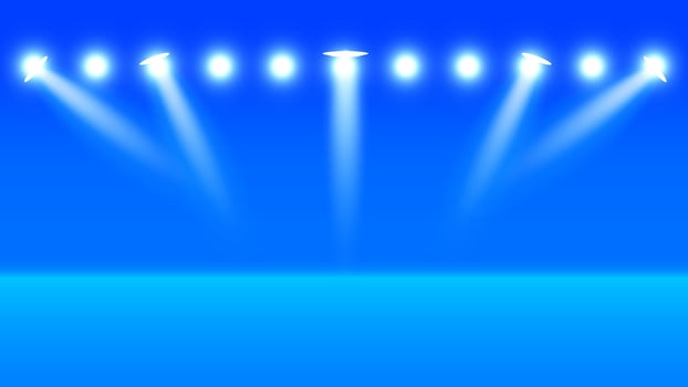 blue podium with spotlight for show with blue background vector