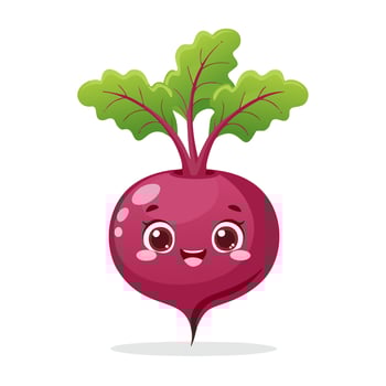 Beetroot Vegetable Cute Cartoon Fresh Animation Kawaii Healthy vector