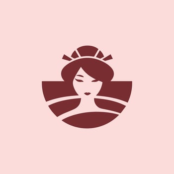 Japanese lady logo vector