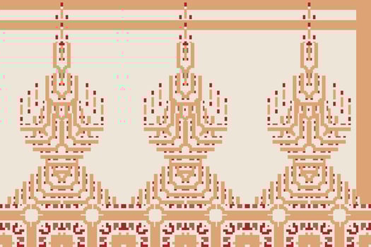 Fabric Pattern Islamic Geometric Pattern Backgroundfolk Embroidery, Aztec Geometric Ornament Print. Design for Carpet, Wallpaper, Clothing, Wrapping, Fabric vector
