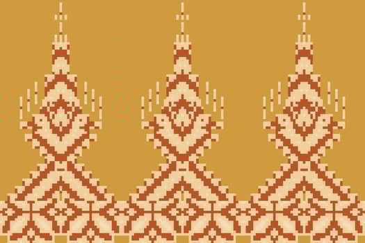 Endless Ikat Kurti Patternfolk Embroidery, Aztec Geometric Ornament Print. Design for Carpet, Wallpaper, Clothing, Wrapping, Fabric vector