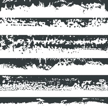 Set of grunge brush strokes. Paint edges, looped vertically ink borders. Black paintbrush, Hand drawn edges pattern background vector