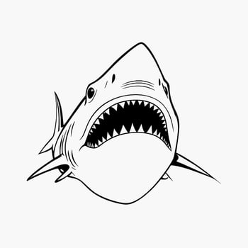 Great white shark clipart vector