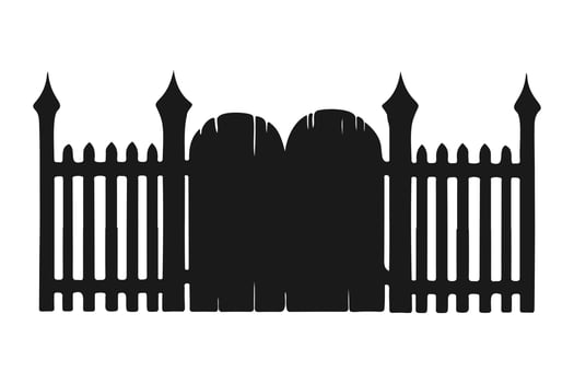 Cemetery gate silhouette vector
