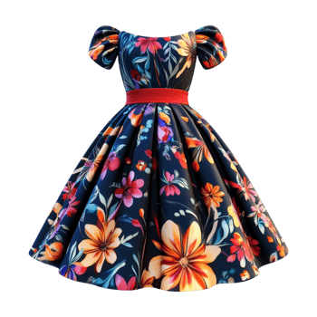 A dress with colorful flowers on it png