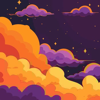 orange and yellow clouds in the sky vector